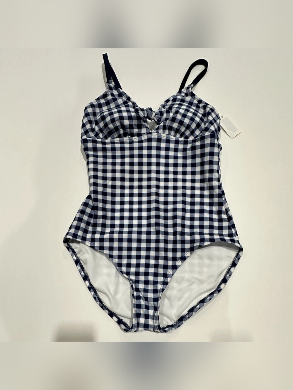 Girls Navy Gingham One-Piece Swimsuit